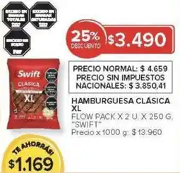 Carrefour Swift hamburguesa clásica flow pack oferta