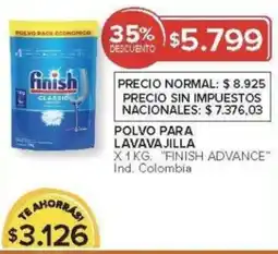 Carrefour Finish advance polvo para lavavajilla oferta