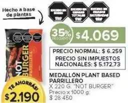 Carrefour Not burger medallón plant based parrillero oferta