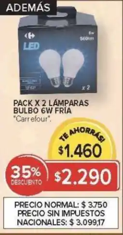 Carrefour Carrefour lámparas bulbo 6w fría oferta