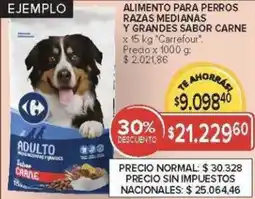 Carrefour Carrefour alimento para perros razas medianas y grandes sabor carne oferta