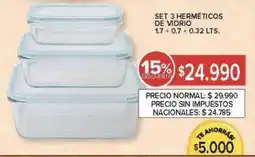Carrefour Set 3 herméticos de vidrio oferta