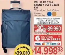 Carrefour Carrefour valija de tela sydney soft oferta