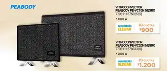 Punto Blu Vitroconvector Peabody Pe Vc10n Negro Vitroconvector Peabody Pe Vc20n Negro oferta