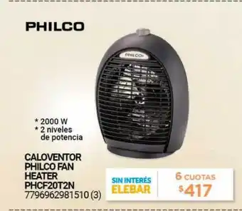 Punto Blu Philco Caloventor Fan Heater Phcf20t2n oferta