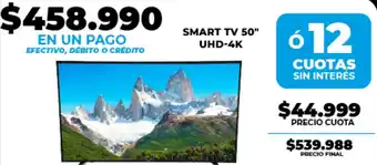 Smart tv 50" uhd-4k