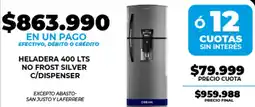 Supermayorista Vital Heladera no frost silver c/dispenser oferta