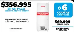 Supermayorista Vital Termotanque eskabe eléctrico blanco oferta