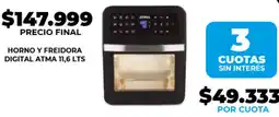 Supermayorista Vital Atma horno y freidora digital oferta