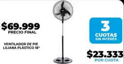 Supermayorista Vital Ventilador de pie liliana plástico 18" oferta