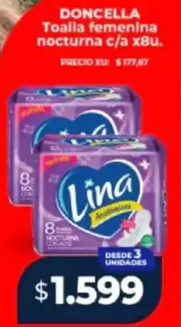 Supermayorista Vital DONCELLA Toalla femenina nocturna c/a oferta