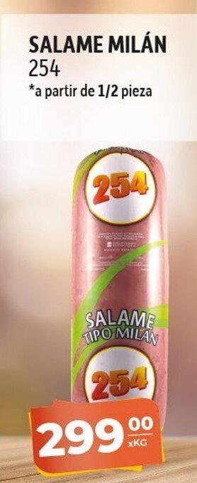 El Milagro Mayorista Salame Milán 254 a partir de 1/2 pieza oferta