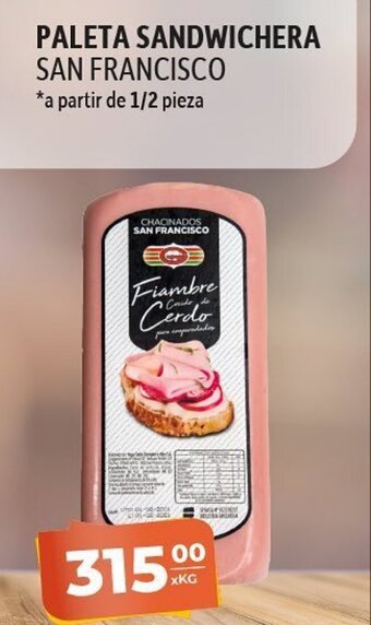 El Milagro Mayorista Paleta Sandwichera San Francisco a partir de 1/2 pieza oferta