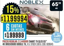 Coto Noblex smart tv qled 65” oferta