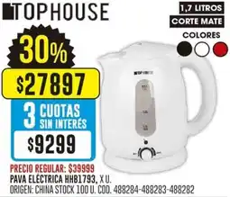 Coto Tophouse pava eléctrica oferta