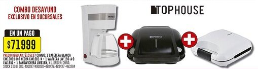 Coto Tophouse cafetera blanca cm1301b-b ó negra cm1001-n oferta