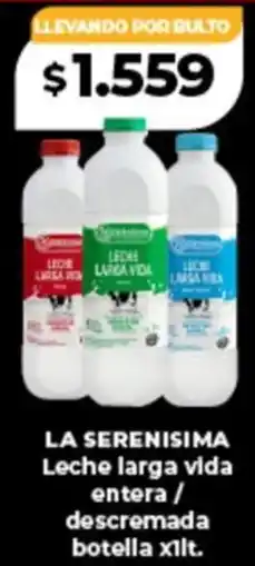 Supermayorista Vital La serenisima leche larga vida entera / descremada botella oferta