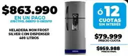 Supermayorista Vital Heladera non frost silver con dispenser oferta