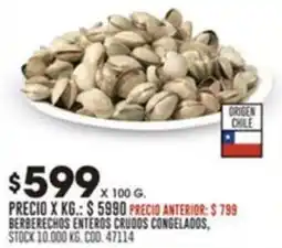 Coto Berberechos enteros crudos congelados oferta