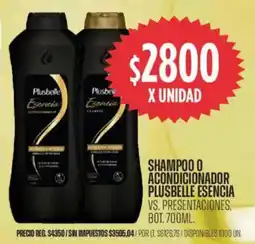 Supermercados Vea Plusbelle esencia shampoo o acondicionador oferta