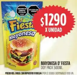Supermercados Vea D'fiesta mayonesa doy pack oferta