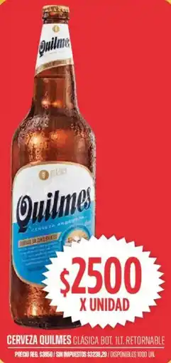 Supermercados Vea Quilmes cerveza clásica bot. oferta