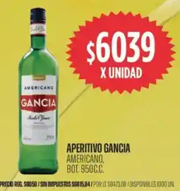 Supermercados Vea Gancia aperitivo americano, bot. oferta