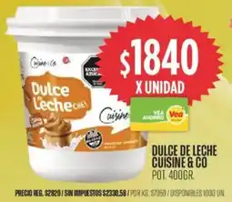Supermercados Vea Cuisine & co dulce de leche pot. oferta