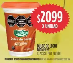 Supermercados Vea Manfrey clásico dulce de leche pot. oferta