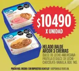 Supermercados Vea Helado balde arcor 3 cremas oferta