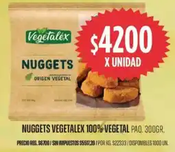 Supermercados Vea Vegetalex nuggets 100% vegetal paq. oferta
