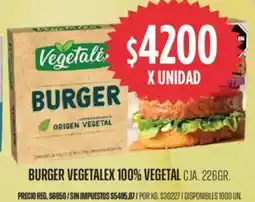 Supermercados Vea Vegetalex burger 100% vegetal cja. oferta
