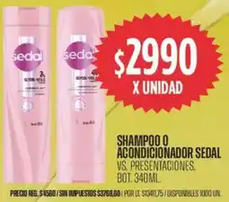 Supermercados Vea Sedal shampoo o acondicionador oferta