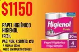 Supermercados Vea Higienol papel higiénico fresh oferta