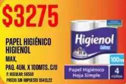 Supermercados Vea Higienol papel higiénico oferta