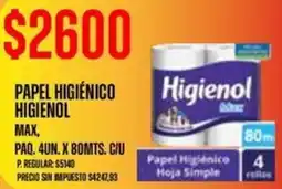 Supermercados Vea Higienol papel higiénico oferta