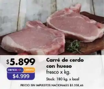Carré de cerdo con hueso fresco