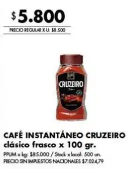 Disco Cruzeiro café instantáneo clásico frasco oferta