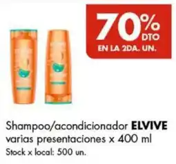 Disco Elvive shampoo/acondicionador oferta