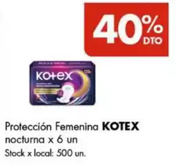 Disco Kotex protección femenina nocturna oferta