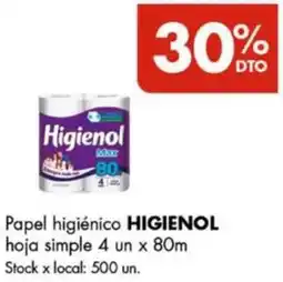 Disco Higienol papel higiénico hoja simple oferta