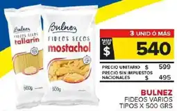 Carrefour Maxi Bulnez fideos varios tipos oferta