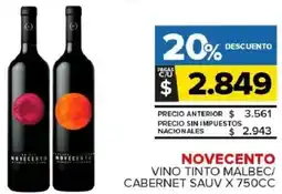 Carrefour Maxi Novecento vino tinto malbec/ cabernet sauv oferta