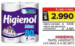 Carrefour Maxi Higienol papel higienico h/s max oferta