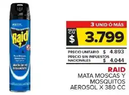 Carrefour Maxi Raid mata moscas y mosquitos aerosol oferta