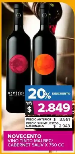 Carrefour Maxi Novecento vino tinto malbec/ cabernet sauv oferta