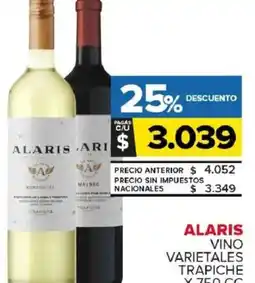 Carrefour Maxi Alaris vino varietales trapiche oferta