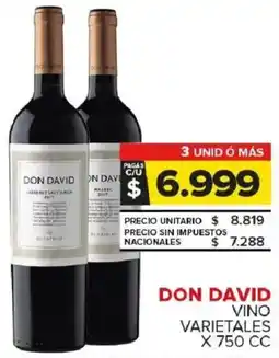 Carrefour Maxi Don david vino varietales oferta