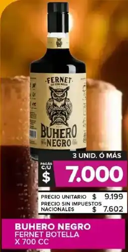 Carrefour Maxi Buhero negro fernet botella oferta