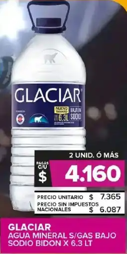 Carrefour Maxi Glaciar agua mineral s/gas bajo sodio bidon oferta